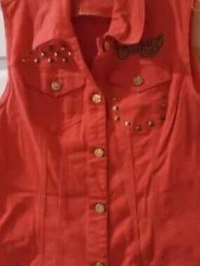 Coogi Women Jean Vest Jacket Shirt Top Size 1X